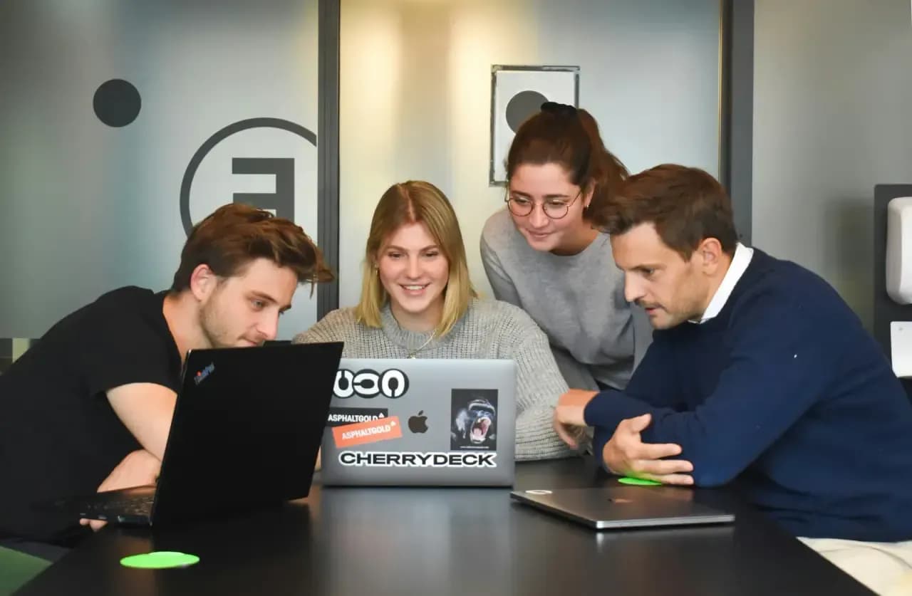 Team collaborating on a high-quality app development project